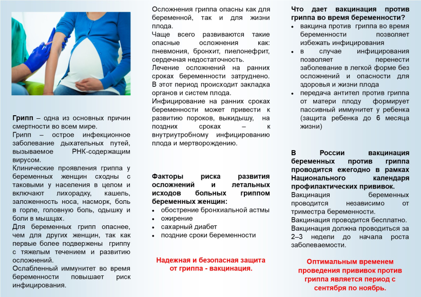 Памятка по профилакrике гриппа среди беременных.